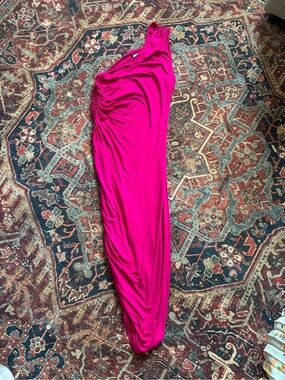 a new day Fuchsia One-Shoulder Midi Dress